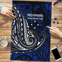 Micronesia Independence Day FSM Puzzle Tribal Tattoo Pattern Flag Seal Heritage TS04 Blue Black - Polynesian Pride