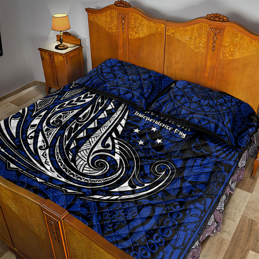 Micronesia Independence Day FSM Quilt Bed Set Tribal Tattoo Pattern Flag Seal Heritage TS04 - Polynesian Pride