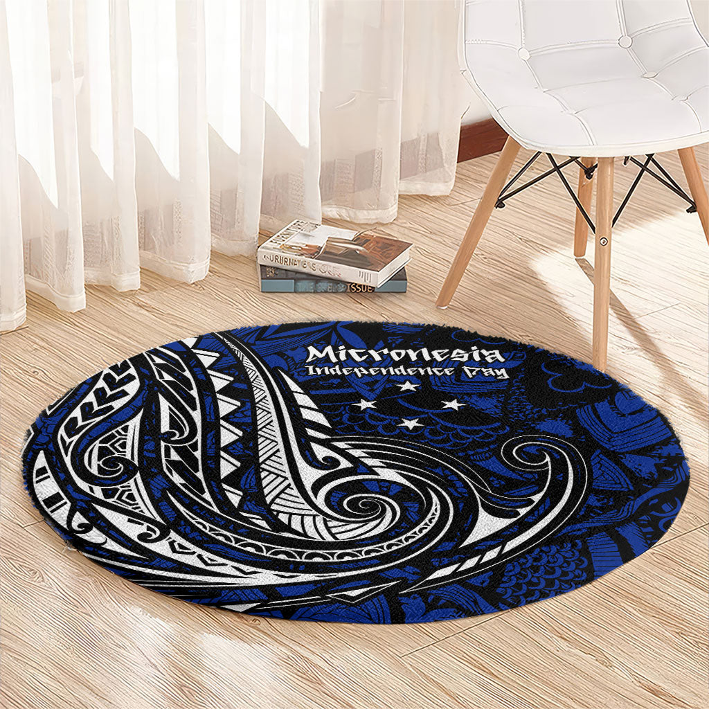 Micronesia Independence Day FSM Round Carpet Tribal Tattoo Pattern Flag Seal Heritage TS04 - Polynesian Pride