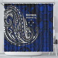 Micronesia Independence Day FSM Shower Curtain Tribal Tattoo Pattern Flag Seal Heritage TS04 - Polynesian Pride