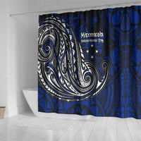Micronesia Independence Day FSM Shower Curtain Tribal Tattoo Pattern Flag Seal Heritage TS04 - Polynesian Pride