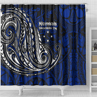 Micronesia Independence Day FSM Shower Curtain Tribal Tattoo Pattern Flag Seal Heritage TS04 - Polynesian Pride