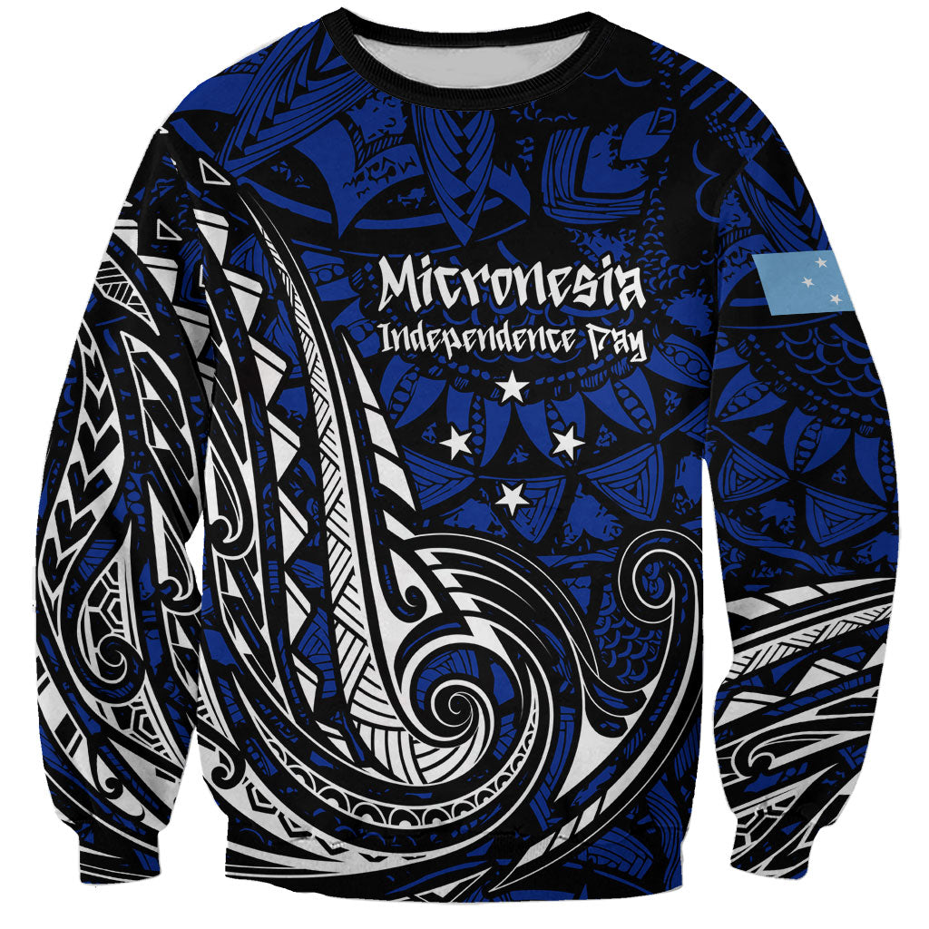 Micronesia Independence Day FSM Sweatshirt Tribal Tattoo Pattern Flag Seal Heritage