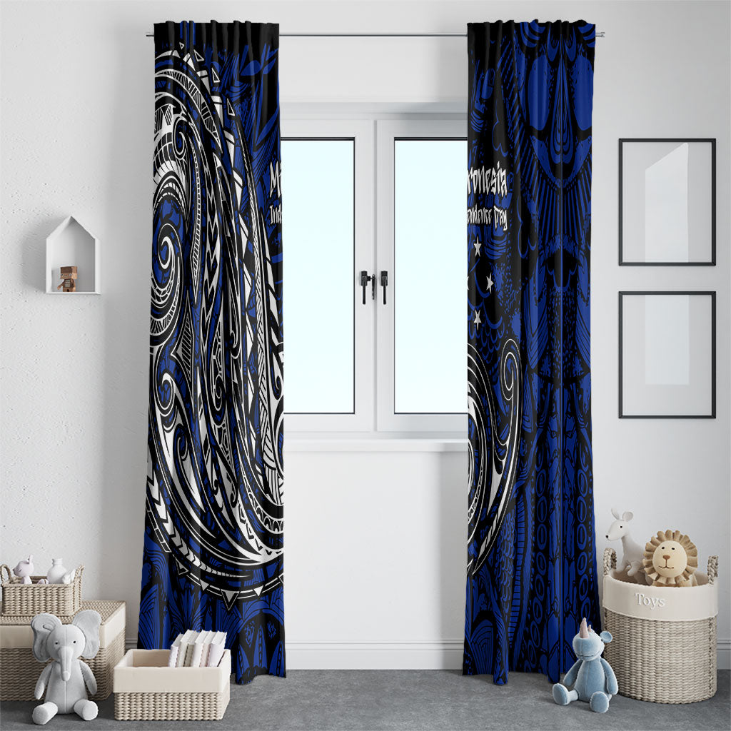 Micronesia Independence Day FSM Window Curtain Tribal Tattoo Pattern Flag Seal Heritage TS04 - Polynesian Pride