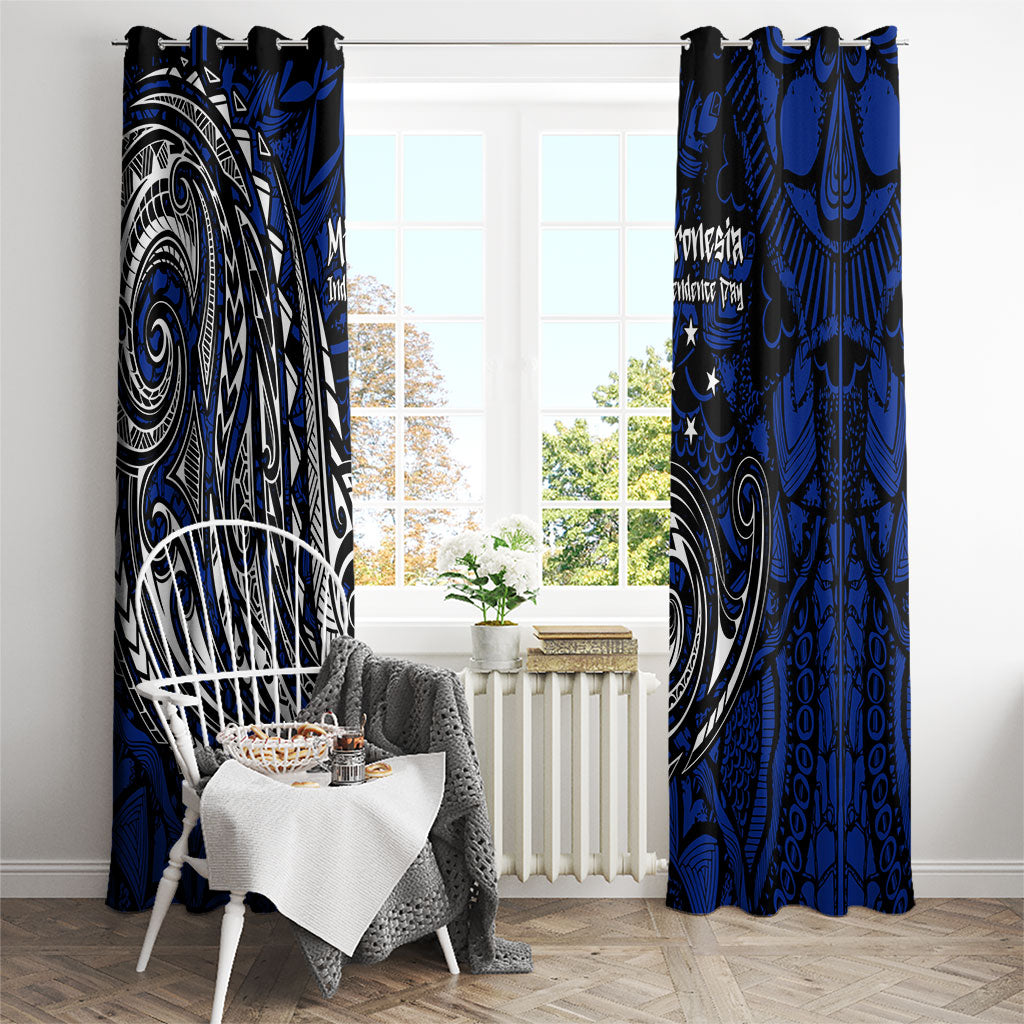 Micronesia Independence Day FSM Window Curtain Tribal Tattoo Pattern Flag Seal Heritage TS04 - Polynesian Pride