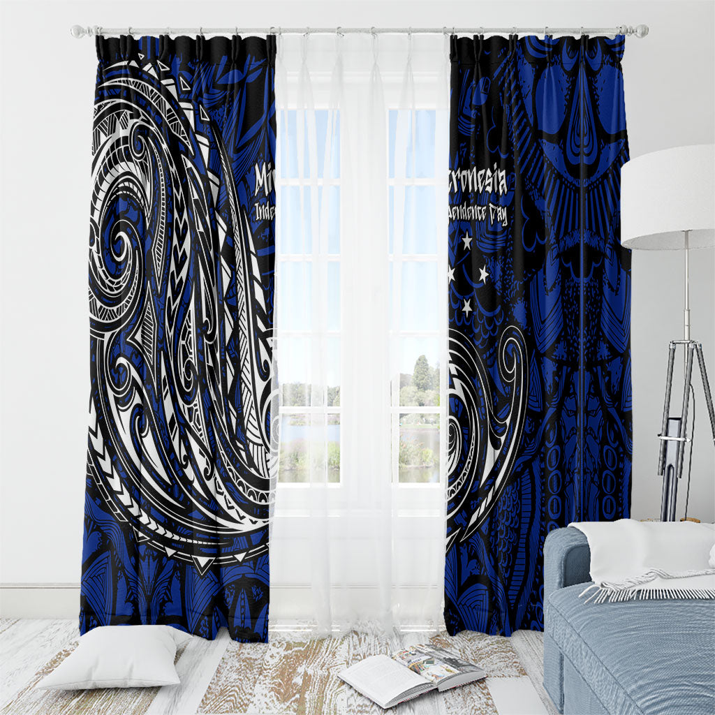 Micronesia Independence Day FSM Window Curtain Tribal Tattoo Pattern Flag Seal Heritage TS04 - Polynesian Pride