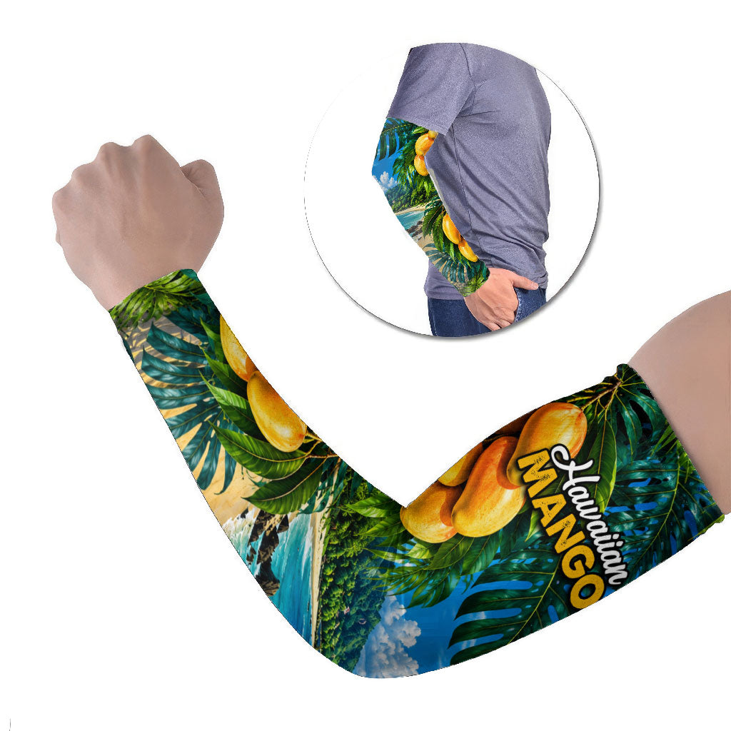 Hawaiian Mango Tropical Beach Arm Sleeves Scenic Island Nature Exotic Fruit Graphic