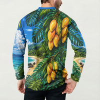 Hawaiian Mango Tropical Beach Button Sweatshirt Scenic Island Nature Exotic Fruit Graphic TS04 - Polynesian Pride