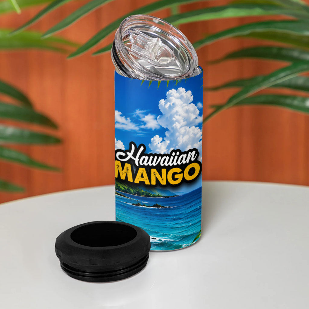 Hawaiian Mango Tropical Beach 4 in 1 Can Cooler Tumbler Scenic Island Nature Exotic Fruit Graphic TS04 - Polynesian Pride