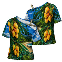Hawaiian Mango Tropical Beach Cross Shoulder Shirt Scenic Island Nature Exotic Fruit Graphic TS04 - Polynesian Pride