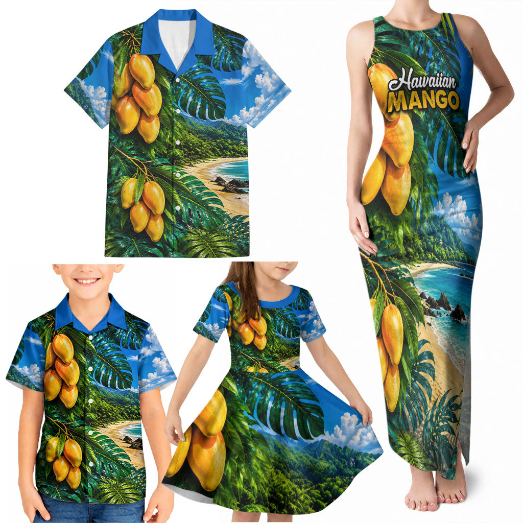 Hawaiian Mango Tropical Beach Family Matching Tank Maxi Dress and Hawaiian Shirt Scenic Island Nature Exotic Fruit Graphic TS04 - Polynesian Pride