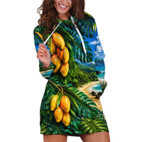 Hawaiian Mango Tropical Beach Hoodie Dress Scenic Island Nature Exotic Fruit Graphic TS04 Blue Green - Polynesian Pride