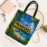 Hawaiian Mango Tropical Beach Tote Bag Scenic Island Nature Exotic Fruit Graphic TS04 Black Strap One Size Blue Green - Polynesian Pride