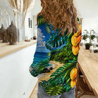 Hawaiian Mango Tropical Beach Women Casual Shirt Scenic Island Nature Exotic Fruit Graphic TS04 - Polynesian Pride