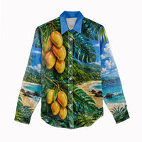 Hawaiian Mango Tropical Beach Women Casual Shirt Scenic Island Nature Exotic Fruit Graphic TS04 - Polynesian Pride