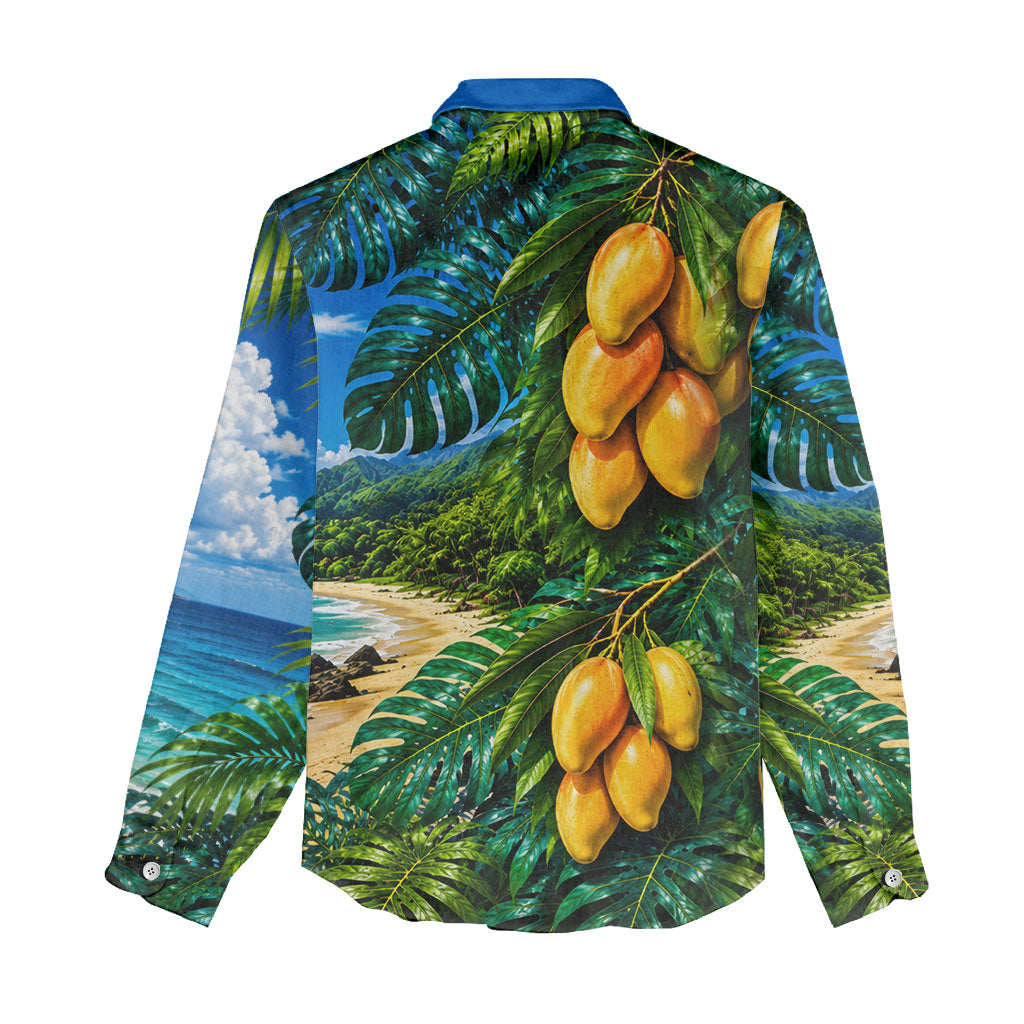Hawaiian Mango Tropical Beach Women Casual Shirt Scenic Island Nature Exotic Fruit Graphic TS04 - Polynesian Pride