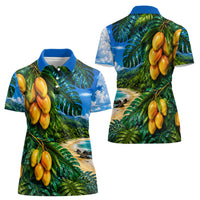 Hawaiian Mango Tropical Beach Women Polo Shirt Scenic Island Nature Exotic Fruit Graphic TS04 - Polynesian Pride