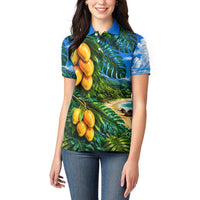 Hawaiian Mango Tropical Beach Women Polo Shirt Scenic Island Nature Exotic Fruit Graphic TS04 - Polynesian Pride