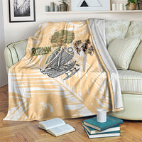 Rotuman Culture Island Pride Blanket Traditional Polynesian Tribal Pattern With Island Map TS04 Yellow Beige - Polynesian Pride