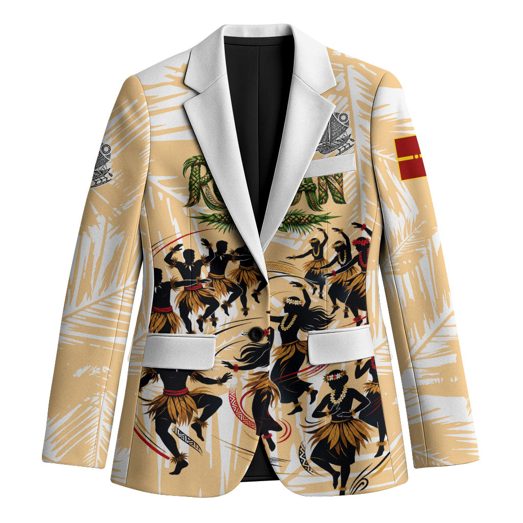 Rotuman Culture Island Pride Blazer Traditional Polynesian Tribal Pattern With Island Map TS04 Unisex Yellow Beige - Polynesian Pride