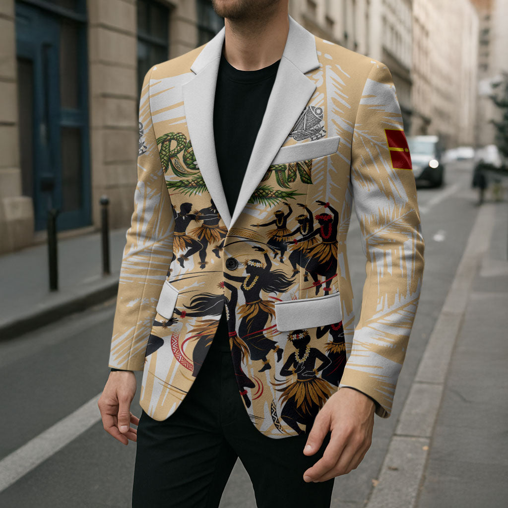 Rotuman Culture Island Pride Blazer Traditional Polynesian Tribal Pattern With Island Map TS04 - Polynesian Pride