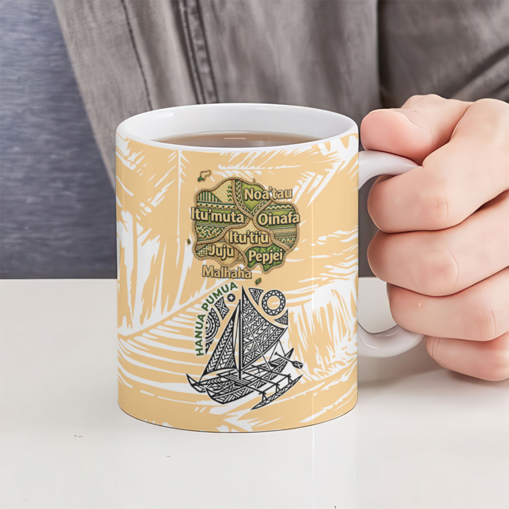 Rotuman Culture Island Pride Ceramic Mug Traditional Polynesian Tribal Pattern With Island Map TS04 - Polynesian Pride