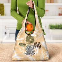 Rotuman Culture Island Pride Grocery Bag Traditional Polynesian Tribal Pattern With Island Map TS04 - Polynesian Pride