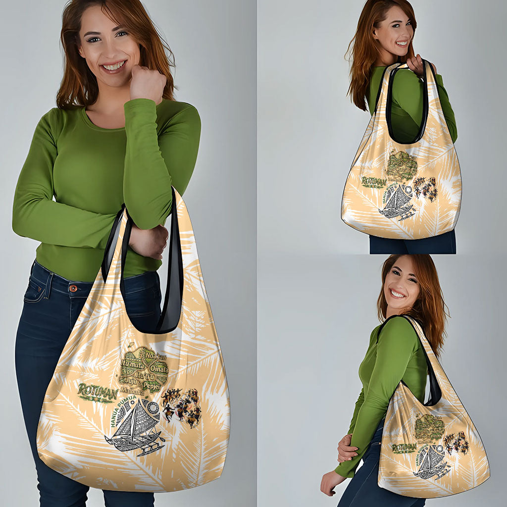 Rotuman Culture Island Pride Grocery Bag Traditional Polynesian Tribal Pattern With Island Map TS04 - Polynesian Pride