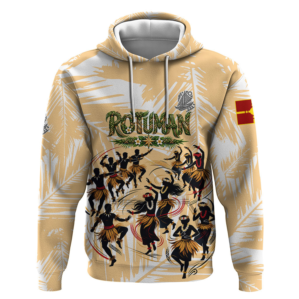 Rotuman Culture Island Pride Hoodie Traditional Polynesian Tribal Pattern With Island Map TS04 Pullover Hoodie Yellow Beige - Polynesian Pride