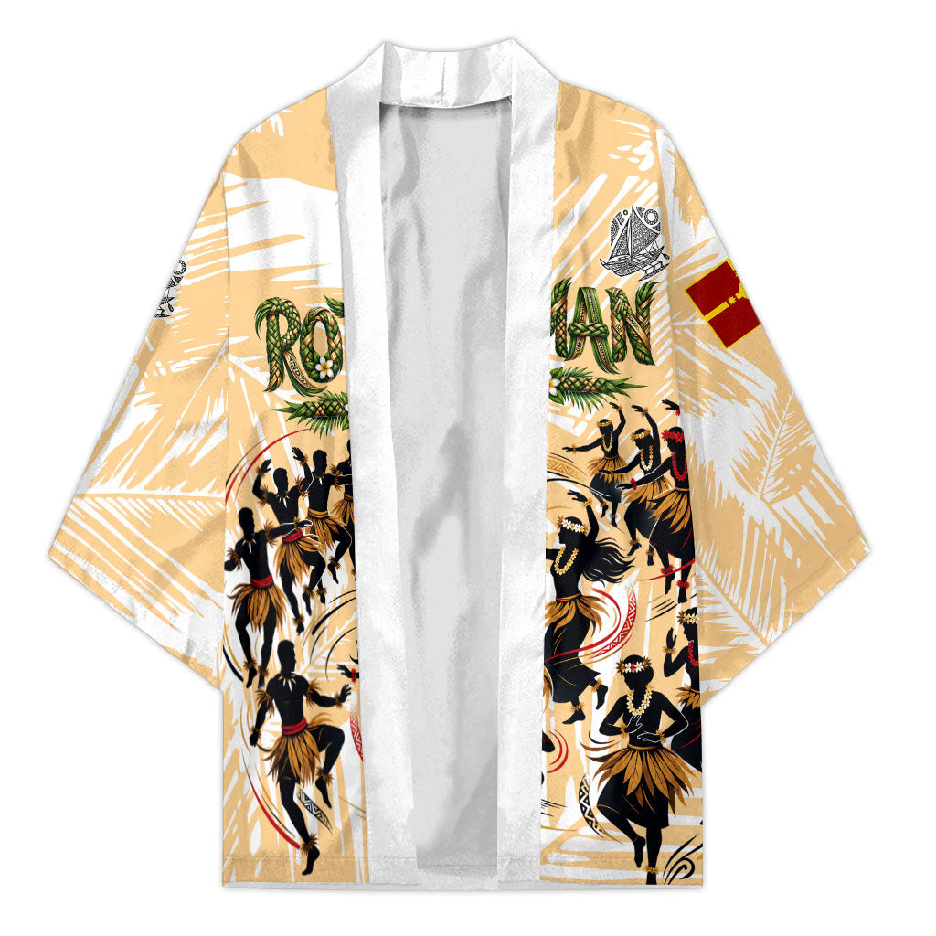 Rotuman Culture Island Pride Kimono Traditional Polynesian Tribal Pattern With Island Map TS04 Unisex Yellow Beige - Polynesian Pride