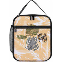 Rotuman Culture Island Pride Lunch Bag Traditional Polynesian Tribal Pattern With Island Map TS04 10.2 × 8.3 × 4.3 inch Yellow Beige - Polynesian Pride
