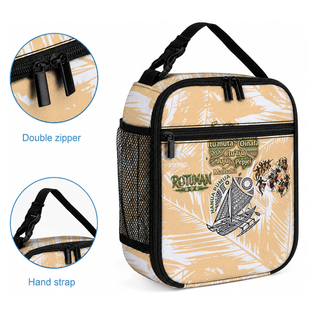 Rotuman Culture Island Pride Lunch Bag Traditional Polynesian Tribal Pattern With Island Map TS04 - Polynesian Pride