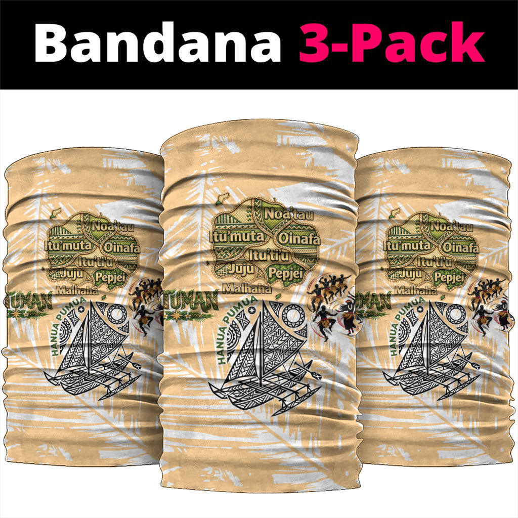 Rotuman Culture Island Pride Neck Gaiter Traditional Polynesian Tribal Pattern With Island Map TS04 package One Size: 25*50cm Yellow Beige - Polynesian Pride