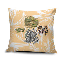 Rotuman Culture Island Pride Pillow Cover Traditional Polynesian Tribal Pattern With Island Map TS04 Yellow Beige - Polynesian Pride