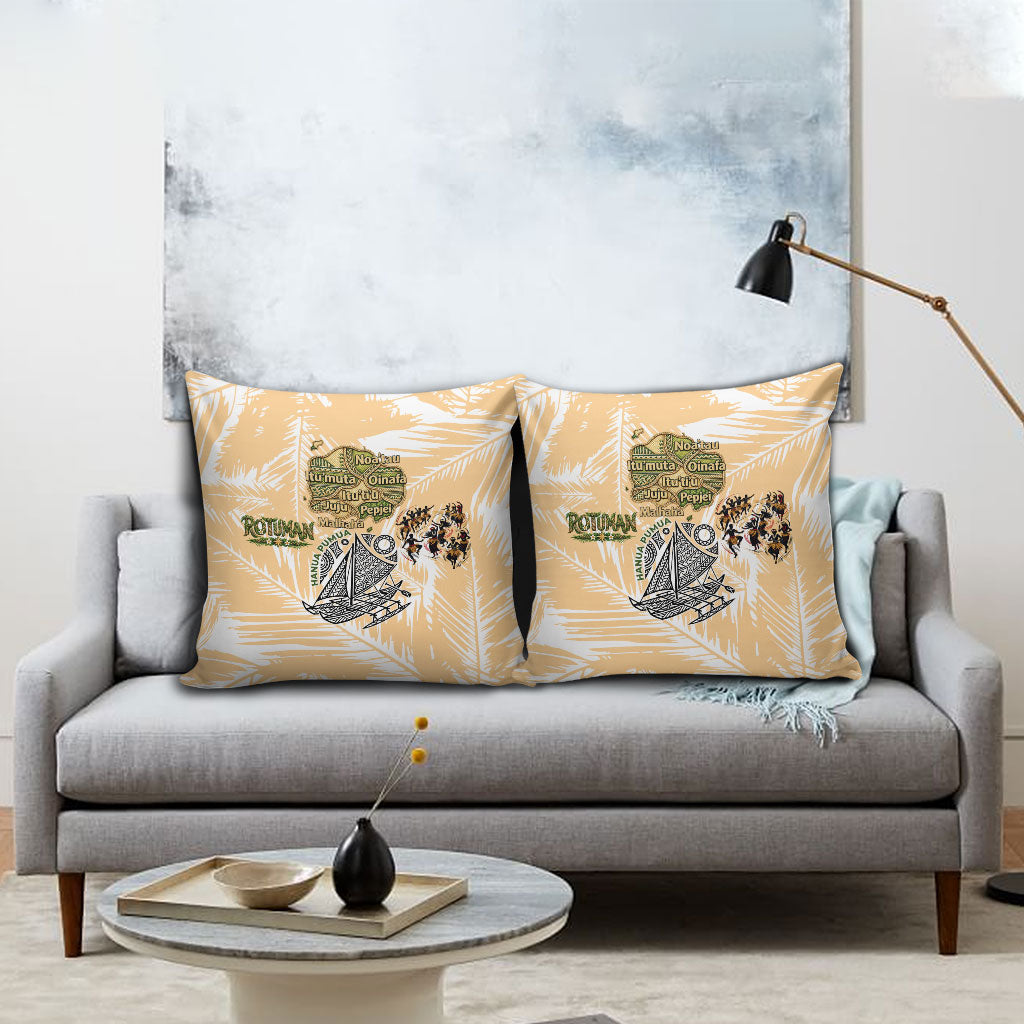 Rotuman Culture Island Pride Pillow Cover Traditional Polynesian Tribal Pattern With Island Map TS04 - Polynesian Pride