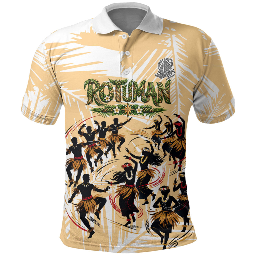 Rotuman Culture Island Pride Polo Shirt Traditional Polynesian Tribal Pattern With Island Map TS04 Yellow Beige - Polynesian Pride