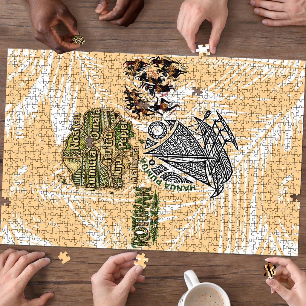 Rotuman Culture Island Pride Puzzle Traditional Polynesian Tribal Pattern With Island Map TS04 - Polynesian Pride
