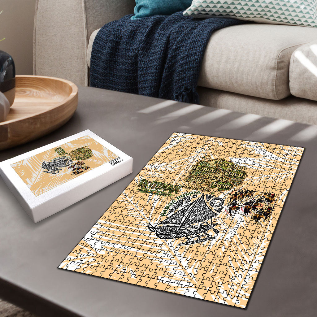 Rotuman Culture Island Pride Puzzle Traditional Polynesian Tribal Pattern With Island Map TS04 - Polynesian Pride