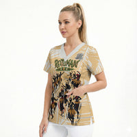 Rotuman Culture Island Pride Scrub Top Traditional Polynesian Tribal Pattern With Island Map TS04 - Polynesian Pride
