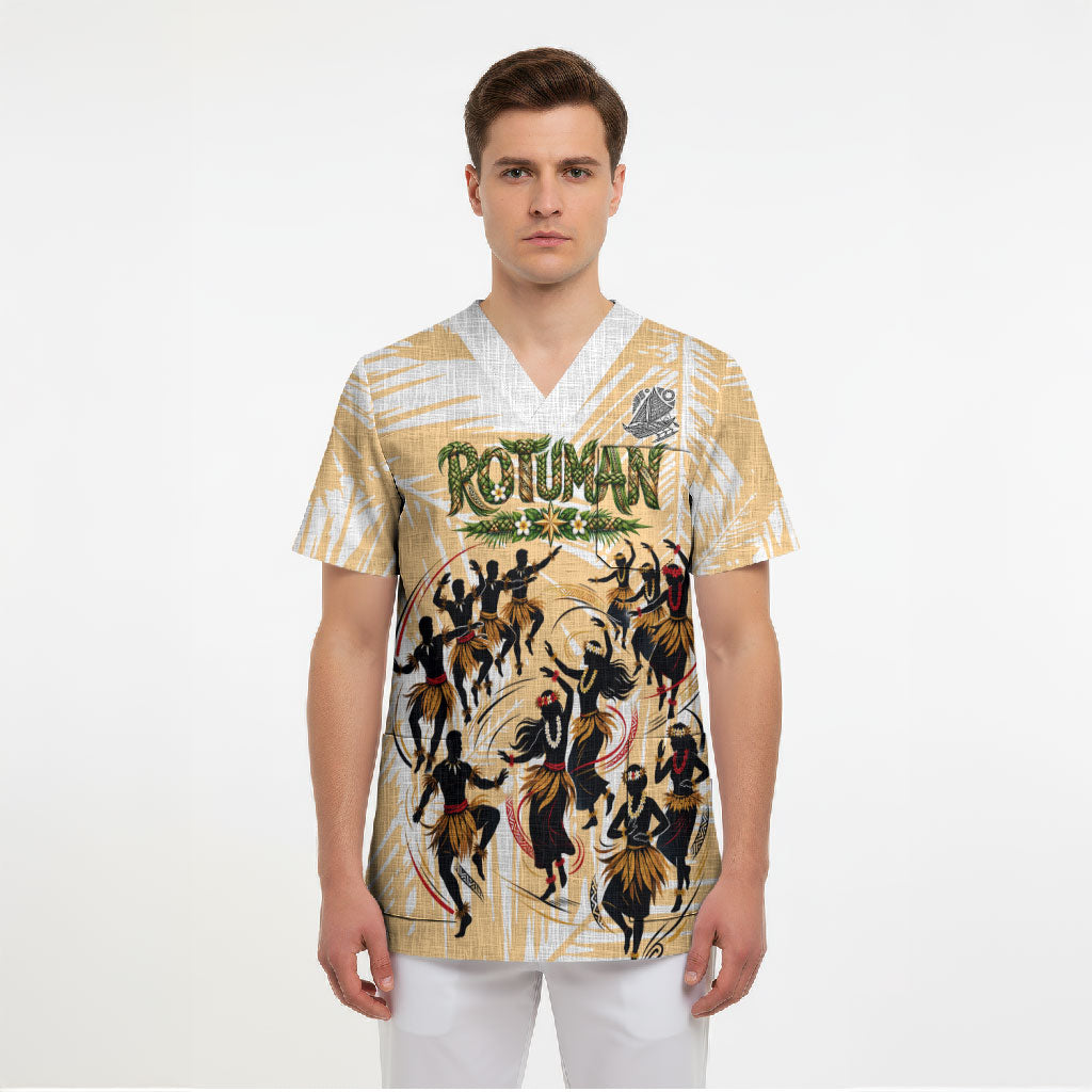 Rotuman Culture Island Pride Scrub Top Traditional Polynesian Tribal Pattern With Island Map TS04 - Polynesian Pride