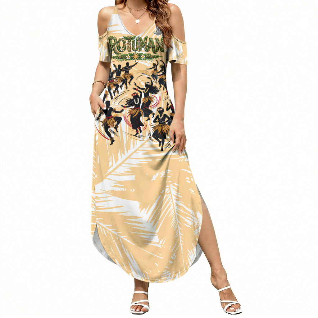 Rotuman Culture Island Pride Summer Maxi Dress Traditional Polynesian Tribal Pattern With Island Map TS04 Women Yellow Beige - Polynesian Pride