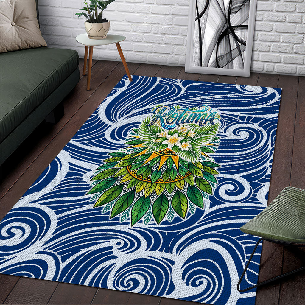 Rotuma Fiji Island Pride Area Rug Ocean Wave Coral Reef Marine Life Tribal Tattoo TS04 Blue Green - Polynesian Pride