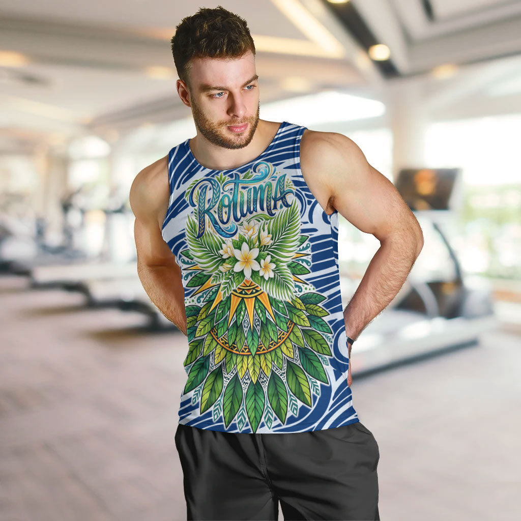 Rotuma Fiji Island Pride Men Tank Top Ocean Wave Coral Reef Marine Life Tribal Tattoo TS04 Blue Green - Polynesian Pride