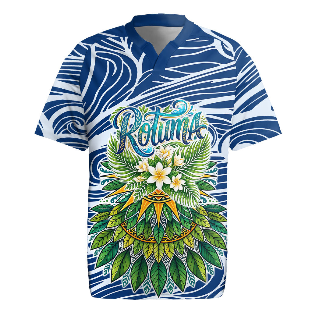 Rotuma Fiji Island Pride Rugby Jersey Ocean Wave Coral Reef Marine Life Tribal Tattoo TS04 Blue Green - Polynesian Pride