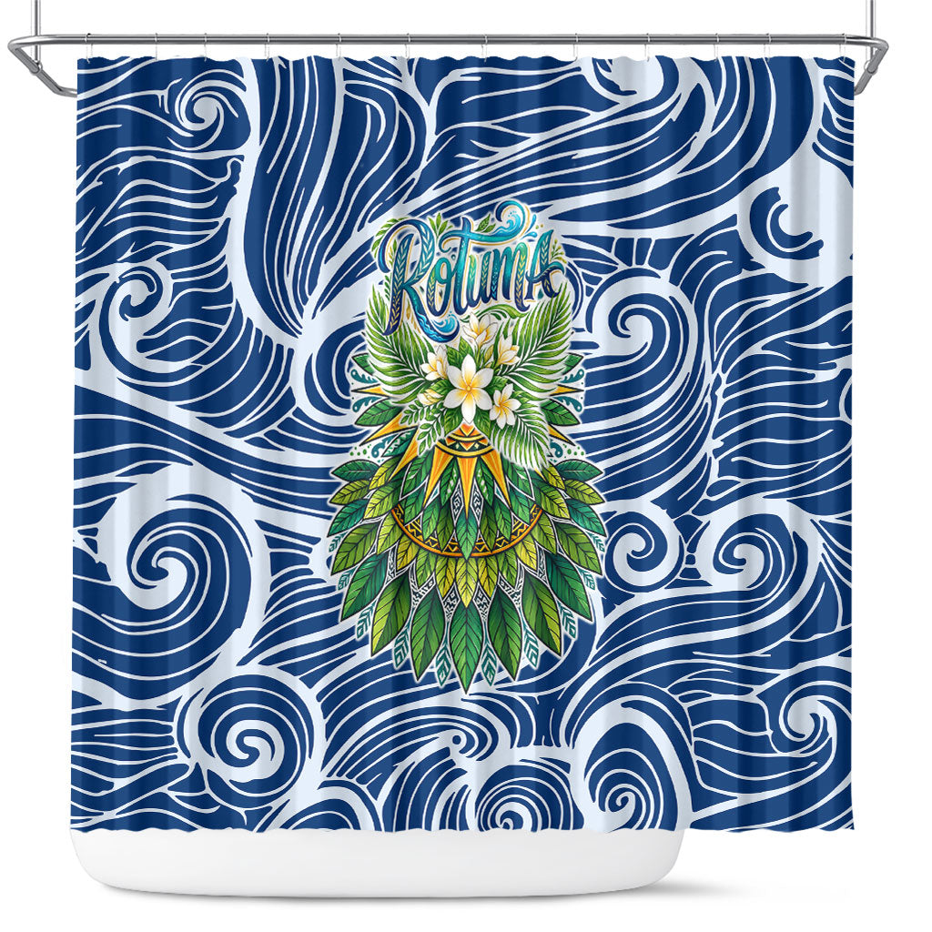 Rotuma Fiji Island Pride Shower Curtain Ocean Wave Coral Reef Marine Life Tribal Tattoo TS04 Blue Green - Polynesian Pride