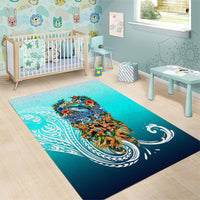 Floating Future Saving Tuvalu Area Rug Ocean Blue Pacific Polynesian Cultural Art Marine Wildlife TS04 - Polynesian Pride