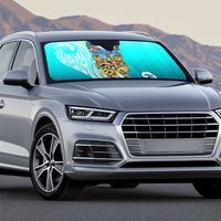 Floating Future Saving Tuvalu Auto Sun Shade Ocean Blue Pacific Polynesian Cultural Art Marine Wildlife TS04 - Polynesian Pride