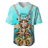 Floating Future Saving Tuvalu Baseball Jersey Ocean Blue Pacific Polynesian Cultural Art Marine Wildlife TS04 Blue White - Polynesian Pride