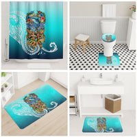 Floating Future Saving Tuvalu Bathroom Set Ocean Blue Pacific Polynesian Cultural Art Marine Wildlife TS04 - Polynesian Pride
