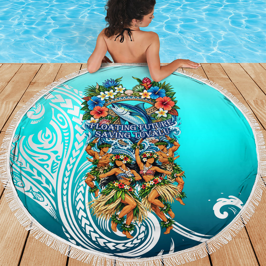 Floating Future Saving Tuvalu Beach Blanket Ocean Blue Pacific Polynesian Cultural Art Marine Wildlife TS04 - Polynesian Pride